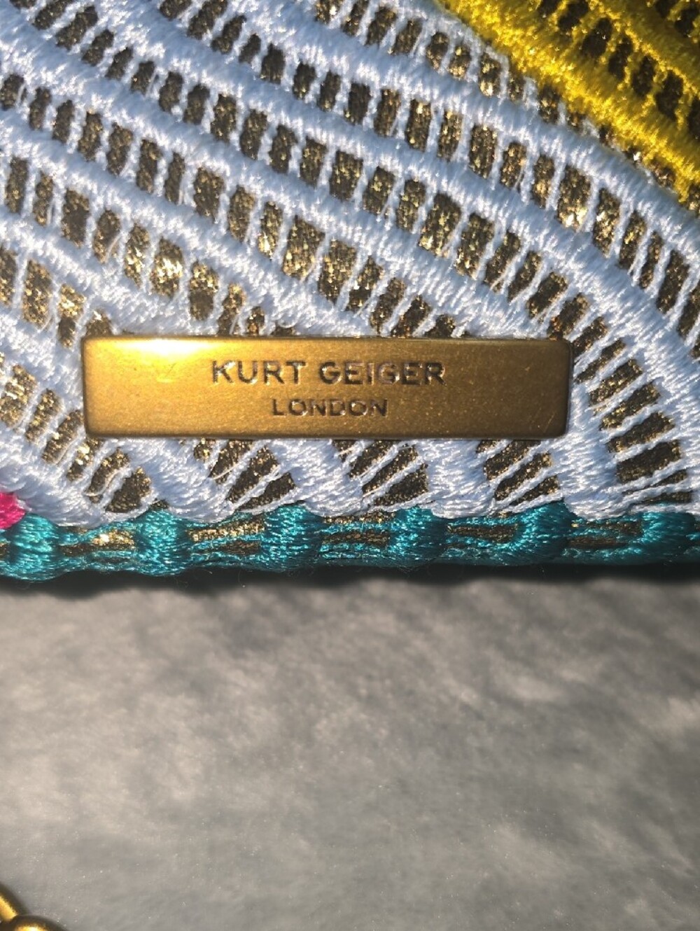 Kurt Geiger Multicolor Beaded Wave Crossbody - Pink Teal Yellow White - Picture 5 of 10